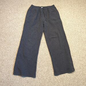 John Galt Anastasia Sweatpants Lounge Pants Gray Wide Leg Comfort Waffle